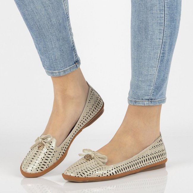 Leather openwork lords Filippo DP2034/21 GO gold