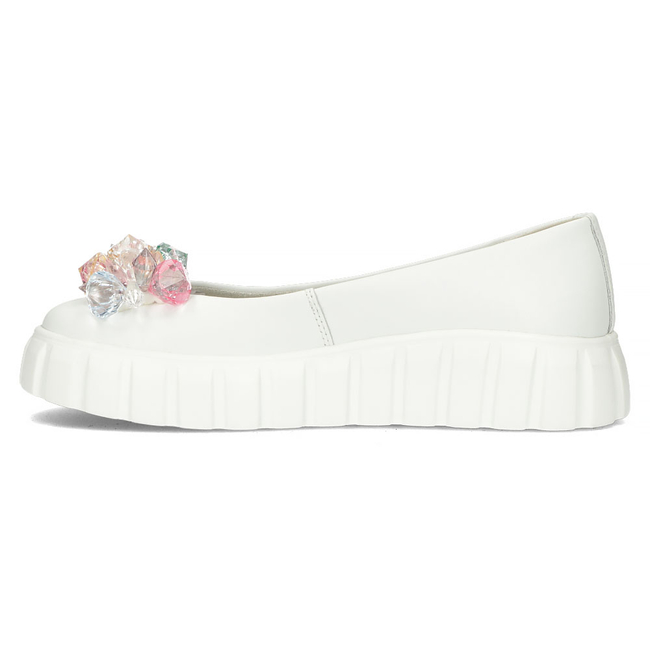 Skórzane półbuty na platformie Filippo DP4682/23 WH białe