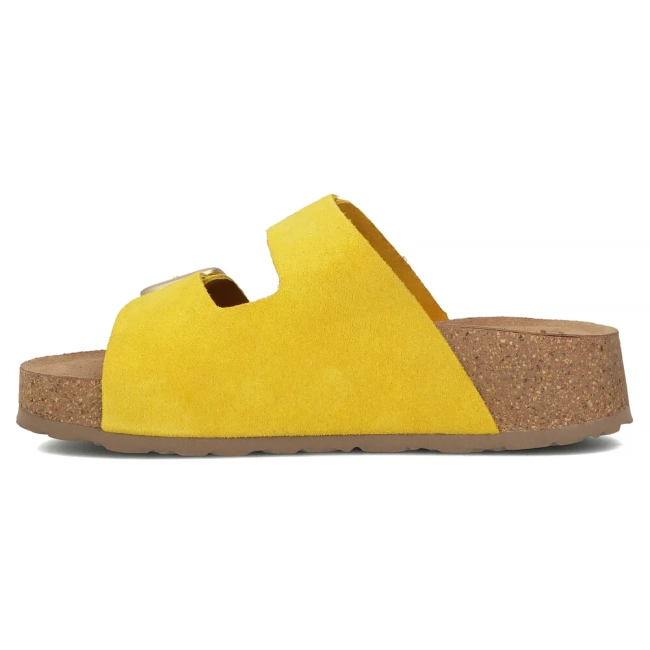 Leather flip-flops Yokono WIWI-003 SERRAJE CITRON yellow