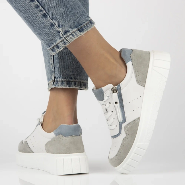 Skórzane sneakersy Filippo DP6862/25 WH białe