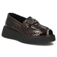 Leather platform shoes Filippo DP8294/26 BR brown