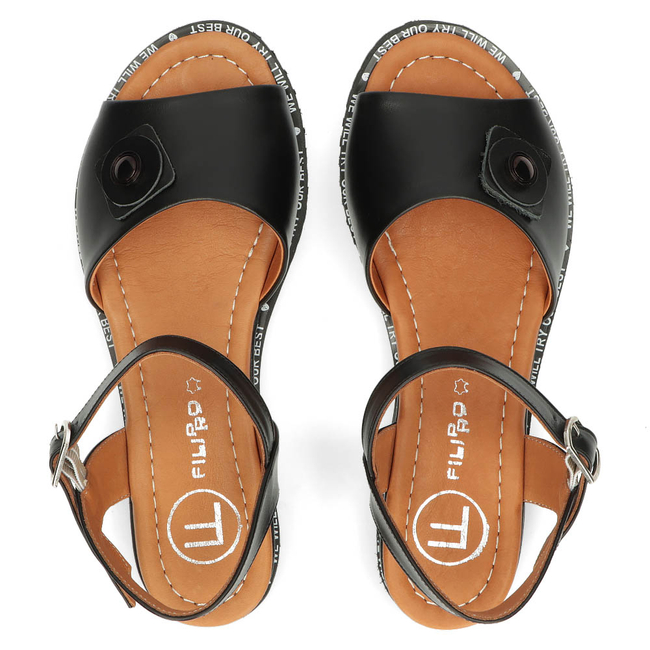 Leather sandals Filippo DS3913/22 BK black