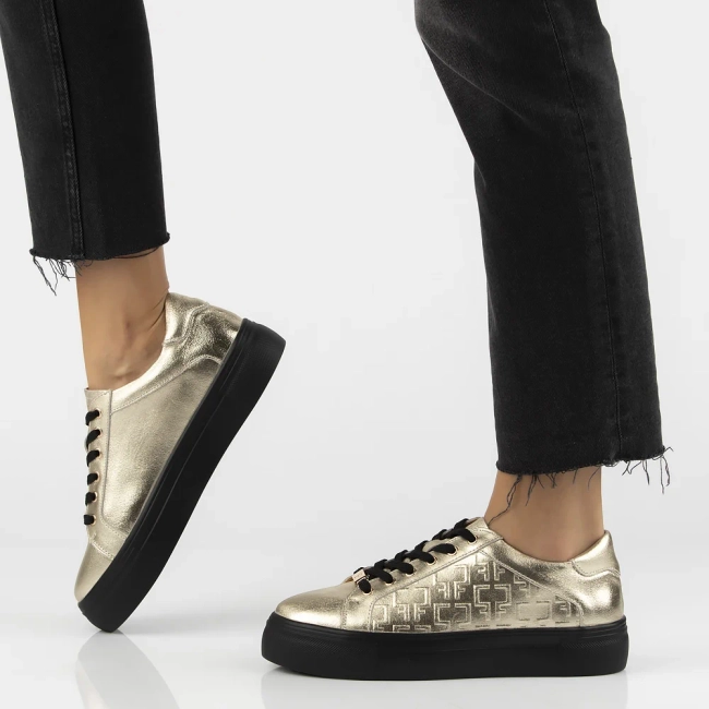 Leather sneakers Filippo DP6850/25 GO gold