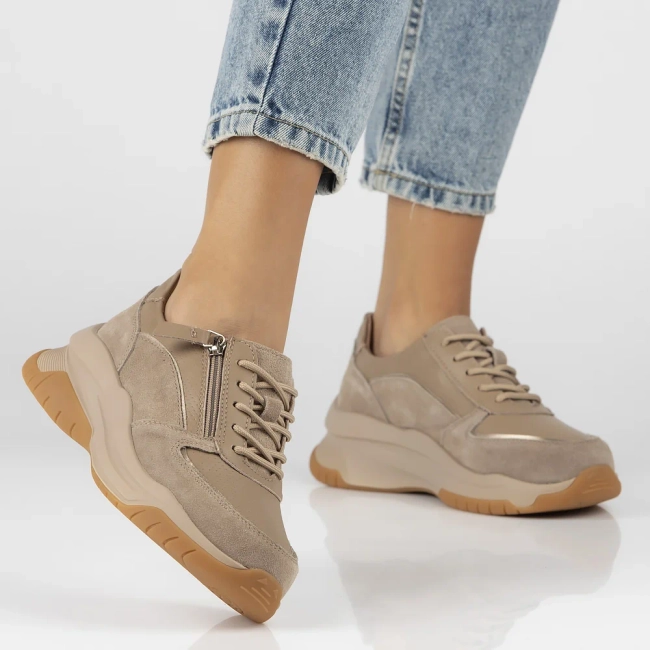 Leather sneakers Filippo DP6435/24 TP taupe