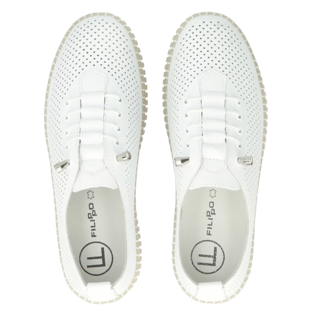 Leather shoes Filippo DP6140/25 WH white