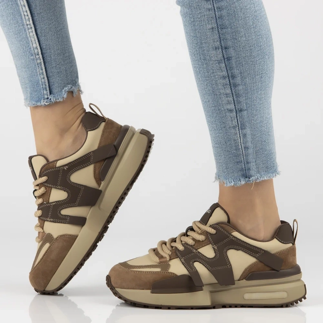 Leather sneakers Filippo DP6970/25 BE brown