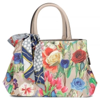 Messenger bag beige flower elegance