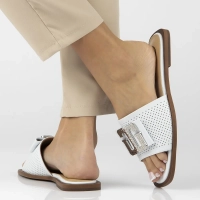 Leather flip-flops Filippo DK6985/25 WH white