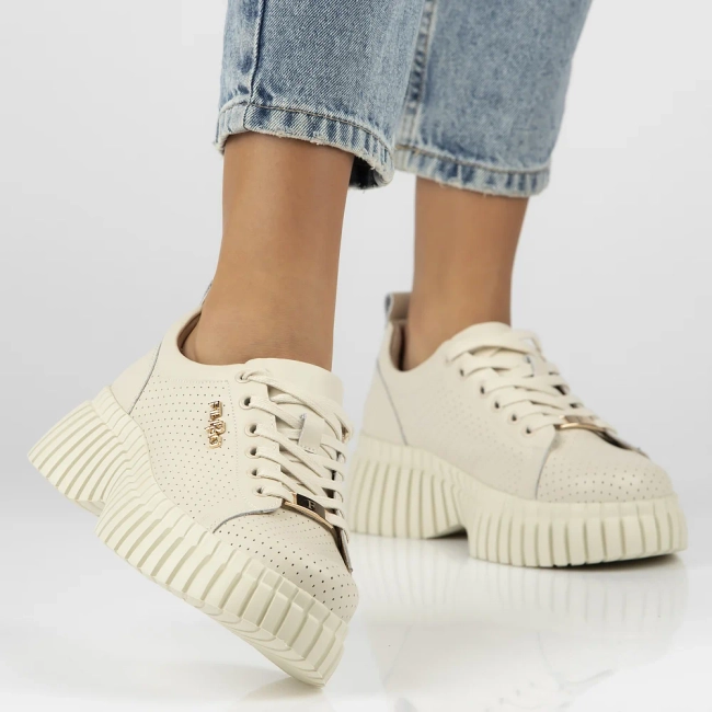 Leather sneakers Filippo DP6779/25 BE beige