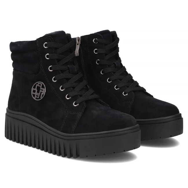 Leather platform ankle boots Filippo DBT8265/26 BK black