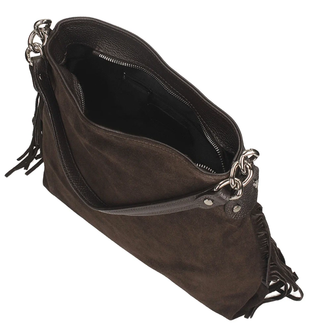 Leather handbag Toscanio G98 dark brown