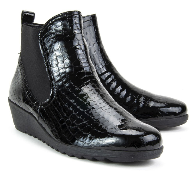 Botki Caprice 9-25409-21 064 Blk Croco Pat.