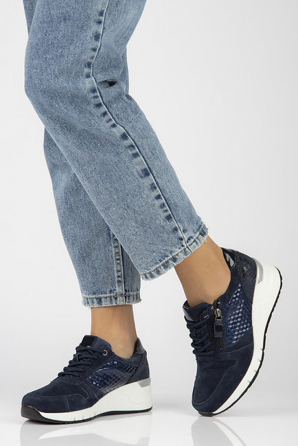 Leather Sneakers Filippo DP2052/21 NV navy blue