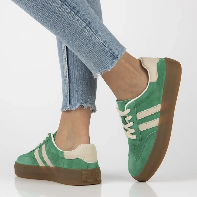 Skórzane sneakersy Filippo DP6764/25 GE zielone