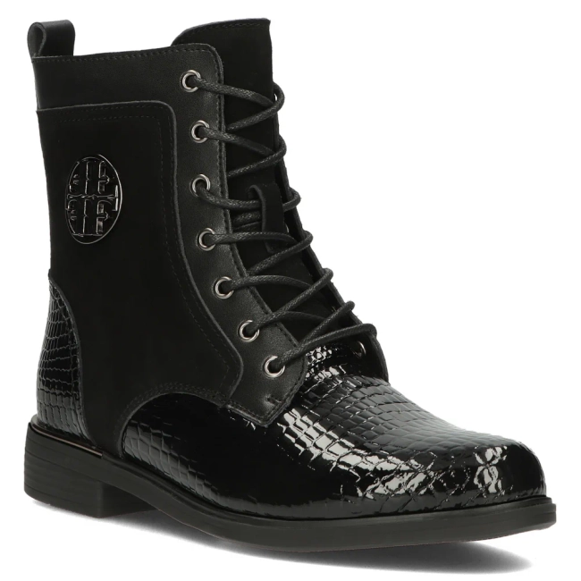 Leather ankle boots Filippo DBT4917/23 BK CR black