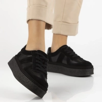 Leather sneakers Filippo DP7174/25 BK black