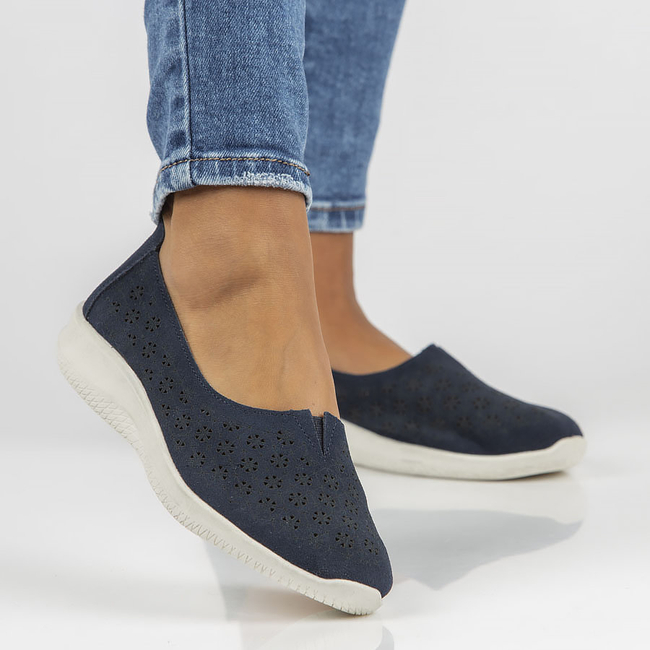 Skórzane półbuty Filippo DP3673/22 NV granatowe