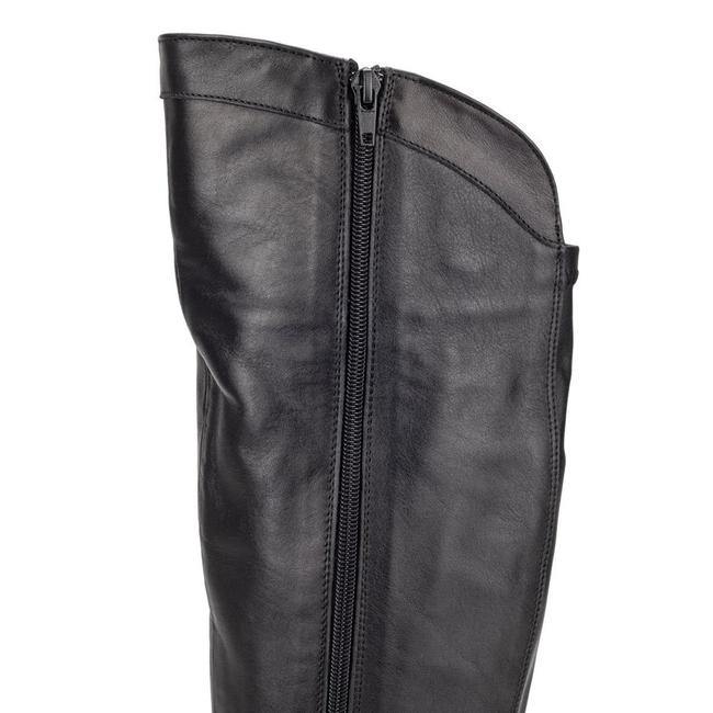 Kozaki skórzane Filippo 1161 czarne lico stretch