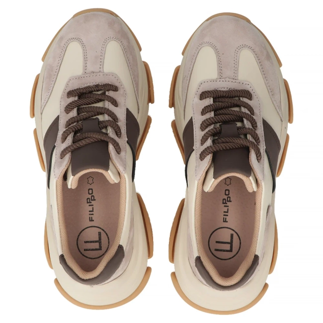 Leather sneakers Filippo DP7113/25 BE beige
