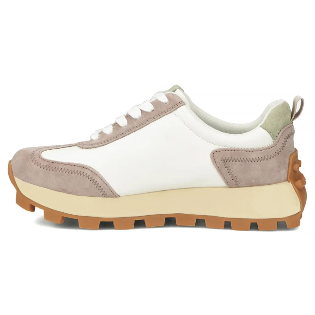 Skórzane sneakersy Filippo DP6743/25 WH BE biało beżowe