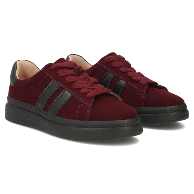 Skórzane sneakersy Filippo DP7981/26 BG bordowe