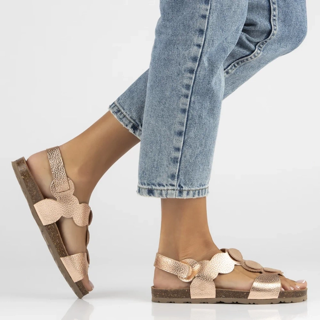 Leather sandals Yokono VILLA-088 PER SALMON/PARDO pink