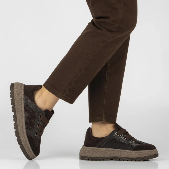 Skórzane sneakersy Filippo DP7978/26 BR brązowe