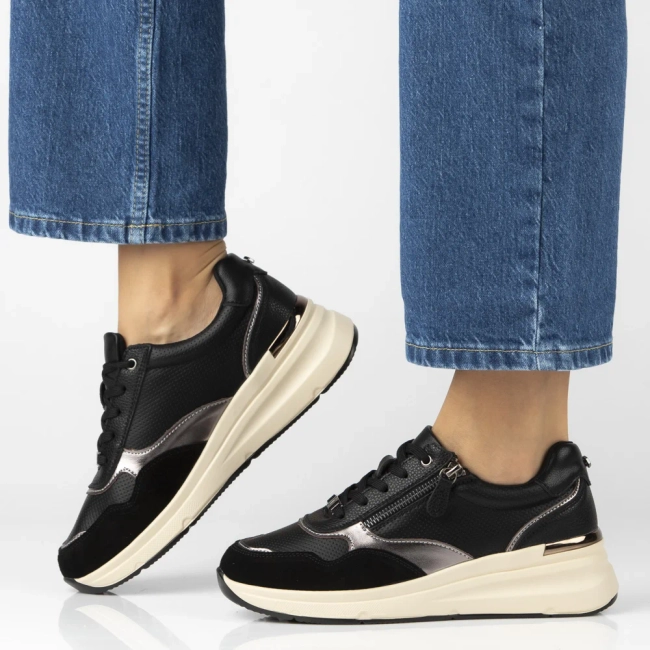 Leather sneakers Filippo DP7105/25 BK black