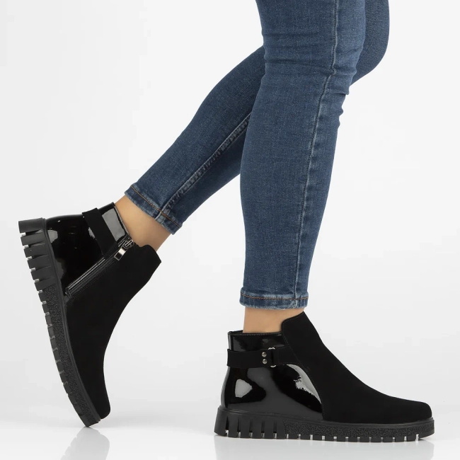 Leather ankle boots DBT6361/24 BK black