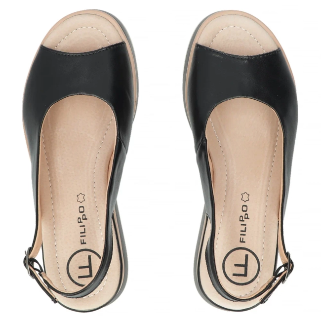Leather sandals Filippo DS6153/26 BK black