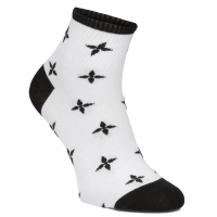 Skarpety damskie Oemen S019 BLK WHT kwiatki