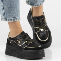 Skórzane sneakersy Filippo DP6805/25 BK czarne