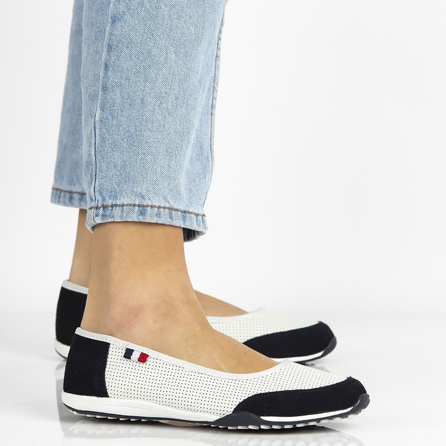 Leather shoes Filippo DP142/21 WH NV white-navy