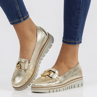 Leather loafers Filippo 10134 gold