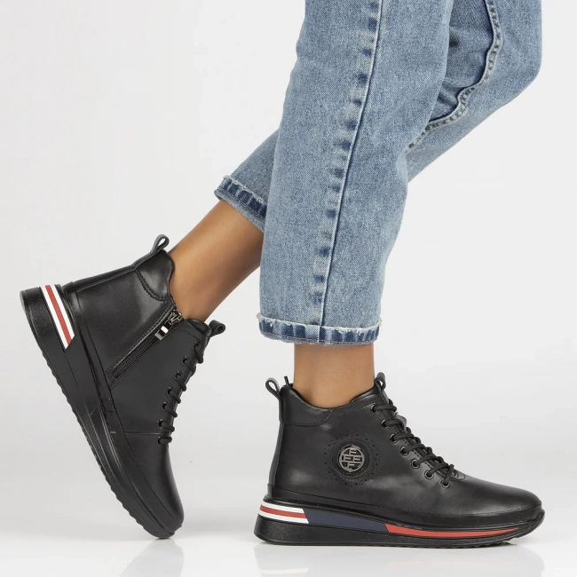 Leather ankle boots Filippo DBT4215/25 BK black