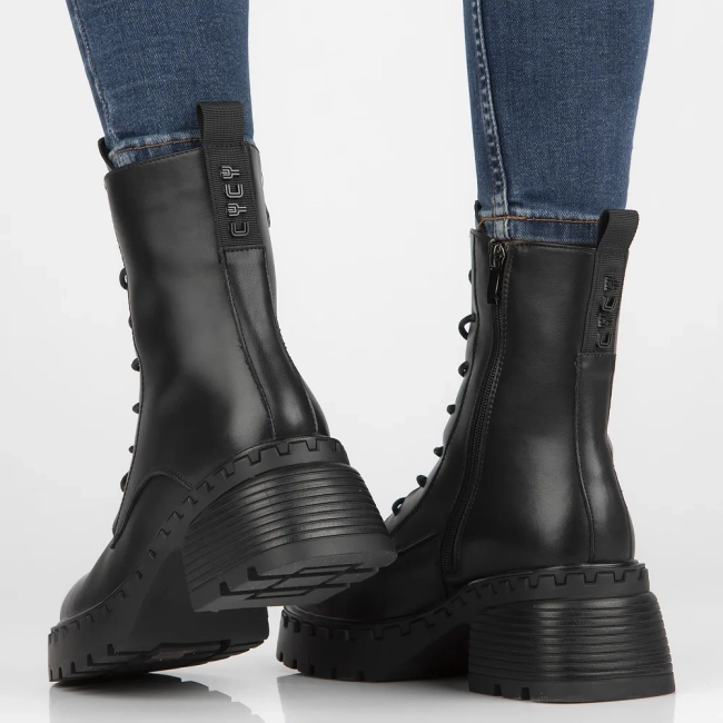 Skórzane botki typu workery Filippo DBT6557/24 BK czarne