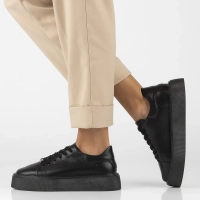 Leather sneakers Filippo DP6119/25 BK black