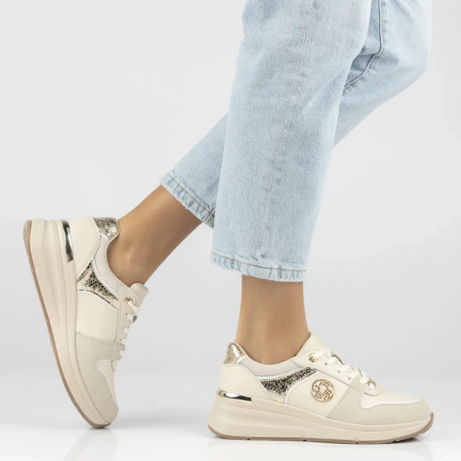 Skórzane sneakersy Filippo DP7769/26 BE beżowe