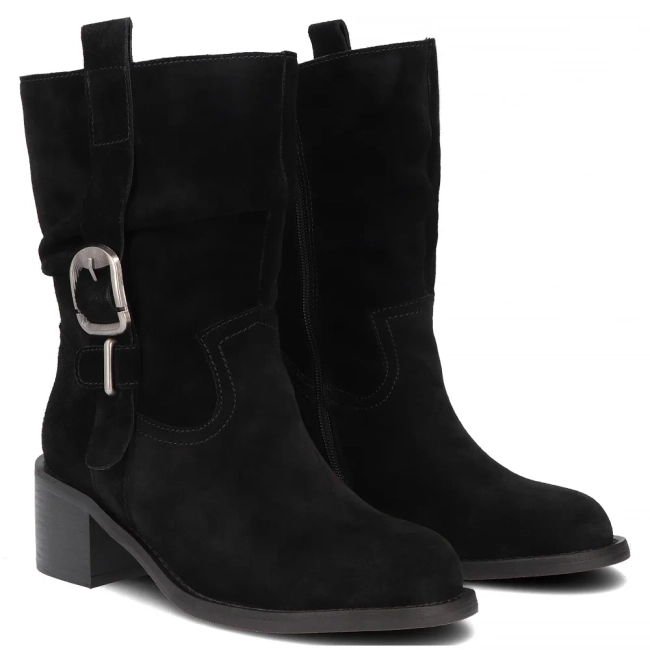 Leather heeled ankle boots Filippo DBT8179/26 BK black