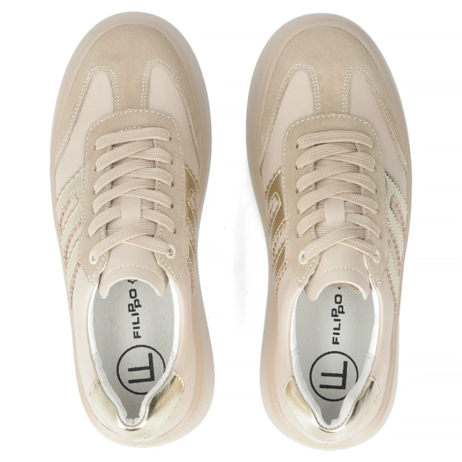 Leather sneakers Filippo DP7289/25 BE GO beige