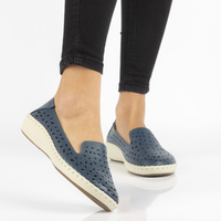 Skórzane półbuty Filippo DP148/18 NV granatowe