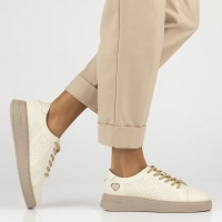 Skórzane sneakersy Filippo DP6701/25 BE beżowe