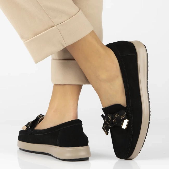 Leather loafers Filippo DP6457/25 BK SU black