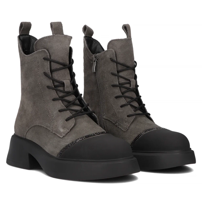 Leather ankle boots DBT6566/24 GR grey