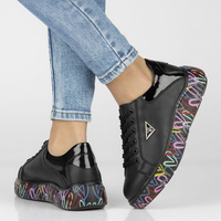 Skórzane sneakersy Filippo DP4480/23 BK MLT czarne