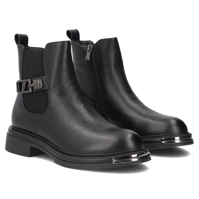 Leather ankle boots Filippo DBT8016/26 BK black