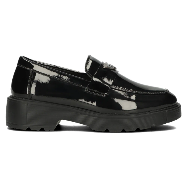 Skórzane półbuty na platformie Filippo DP4710/23 BK czarne