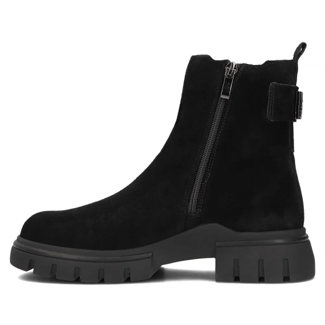 Skórzane botki na platformie Filippo DBT6384/24 BK czarne