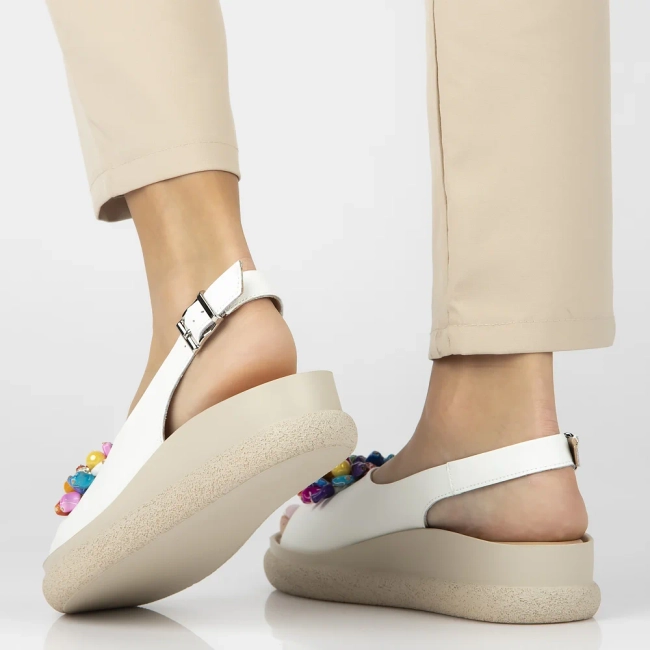 Leather sandals Filippo DS6983/25 WH white