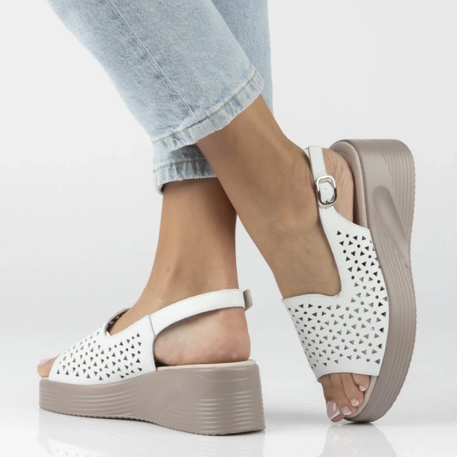 Leather sandals Filippo DS7583/26 WH white